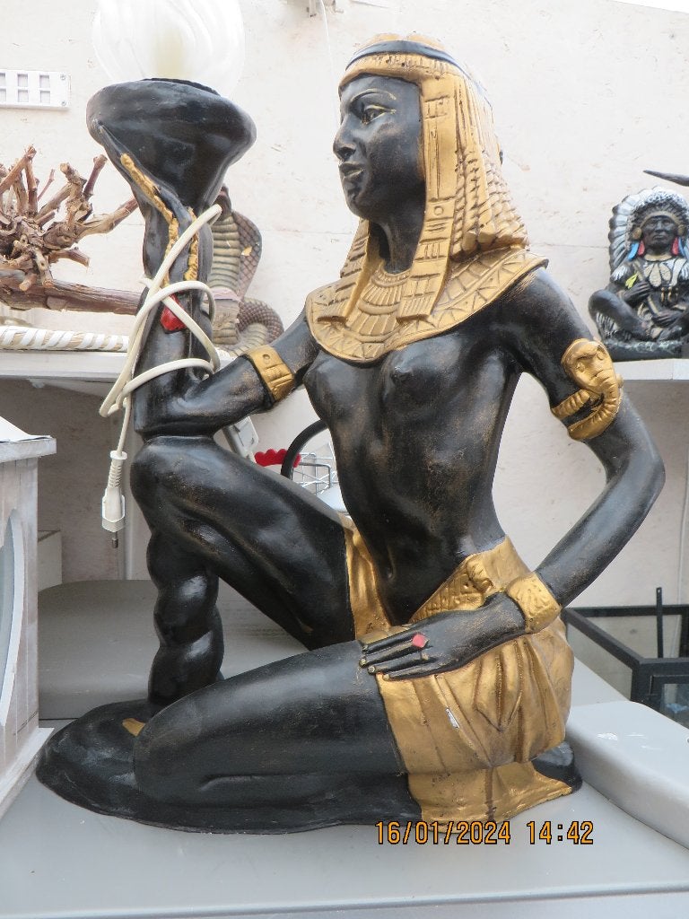 Egyptische Lamp, Antiek en Kunst, Ophalen, Art deco, Kunststof, Gepatineerd