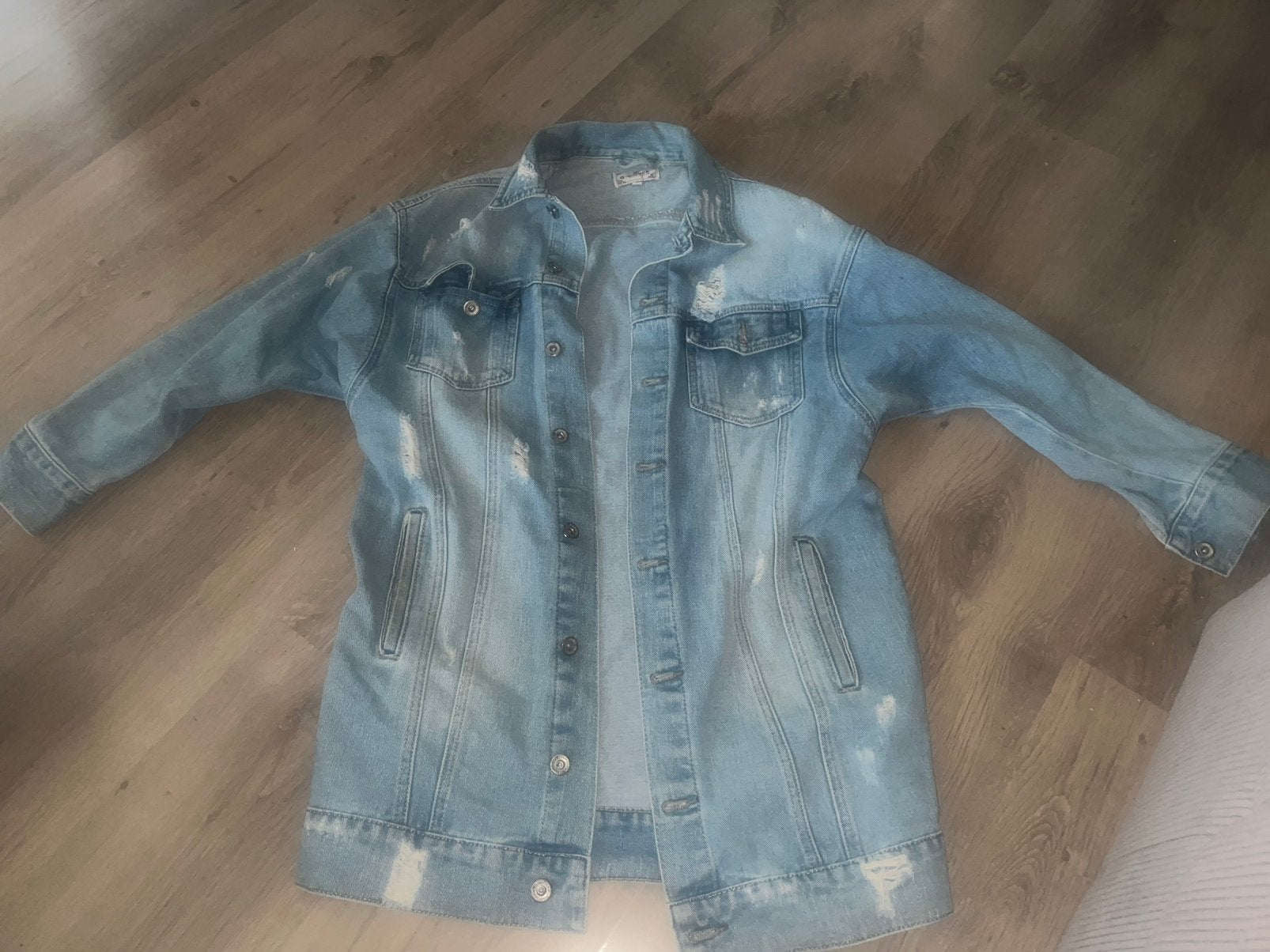 Long little bit oversized denim jacket izgs, Ophalen of Verzenden, Zo goed als nieuw, Blauw