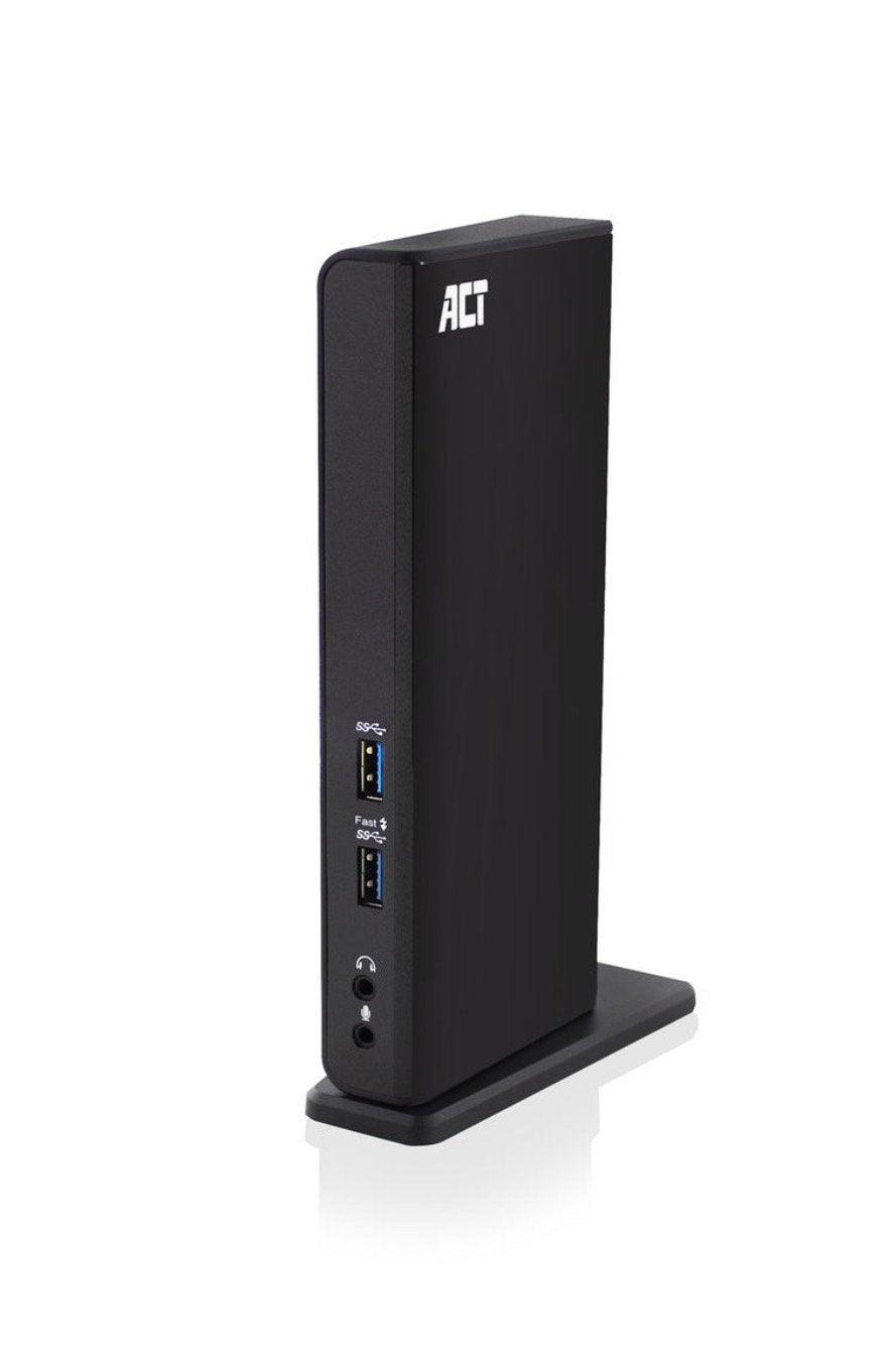 ACT AC7049 - Dual Monitor Docking Station - DisplayLink, Computers en Software, Dockingstations, Ophalen of Verzenden, Zo goed als nieuw