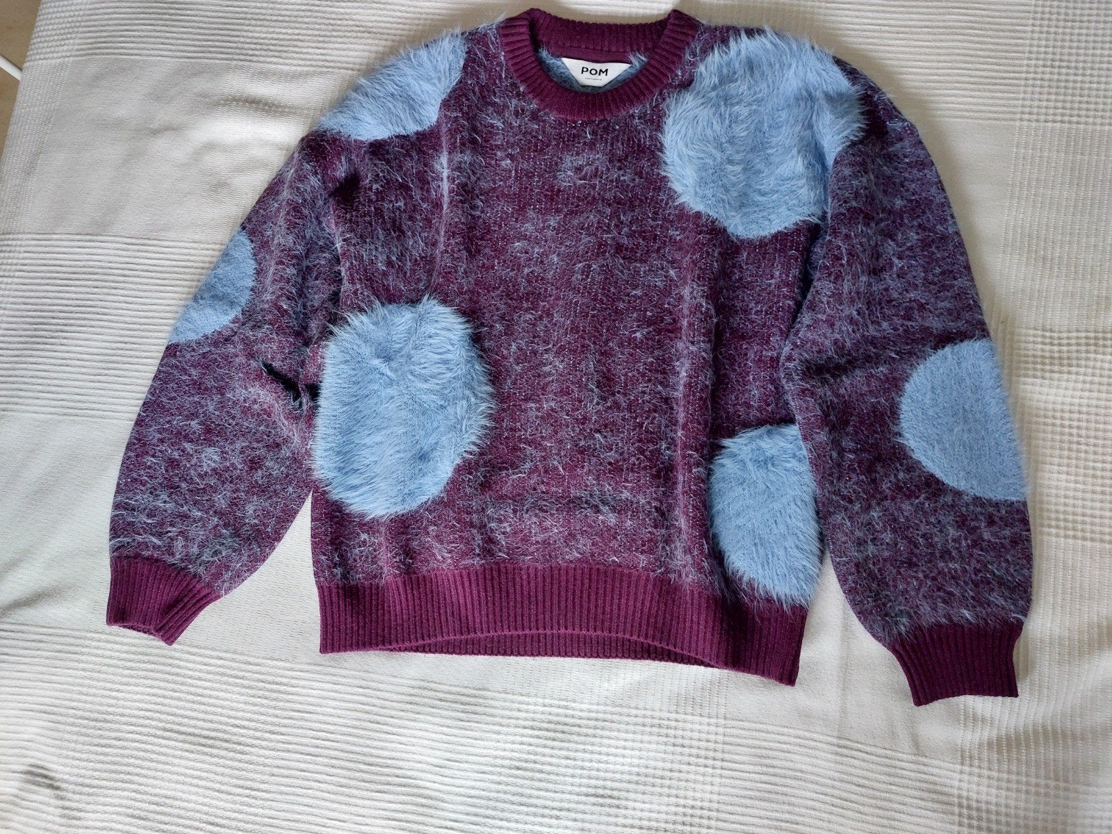 POM Amsterdam trui met fluffy patches - Maat 38, POM Amsterdam, Meerkleurig, Zo goed als nieuw, Ophalen