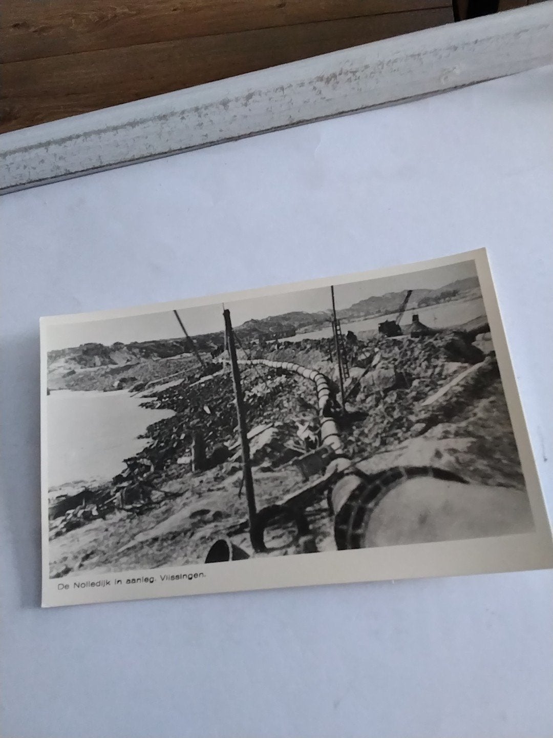 Oude foto De Nolle dijk in aanleg, Vlissingen, Ophalen of Verzenden, 1940 tot 1960, Zeeland