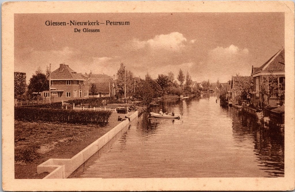 Giessen - 12 oude ansichtkaarten, Verzamelen, Ansichtkaarten | Nederland, Verzenden, 1940 tot 1960, Gelopen, Noord-Brabant
