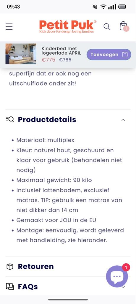Kinderbed met logeerlade APRIL - Multiplex, Kinderen en Baby's, Kinderkamer | Bedden, Zo goed als nieuw, 180 cm of meer, 85 tot 100 cm
