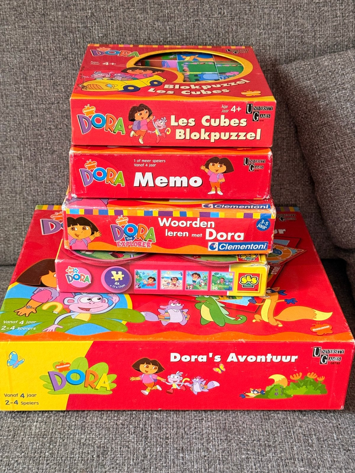 Compleet Dora the Explorer Spellenpakket (5 spellen), Kinderen en Baby's, Ophalen of Verzenden, Meer dan 50 stukjes, Gebruikt