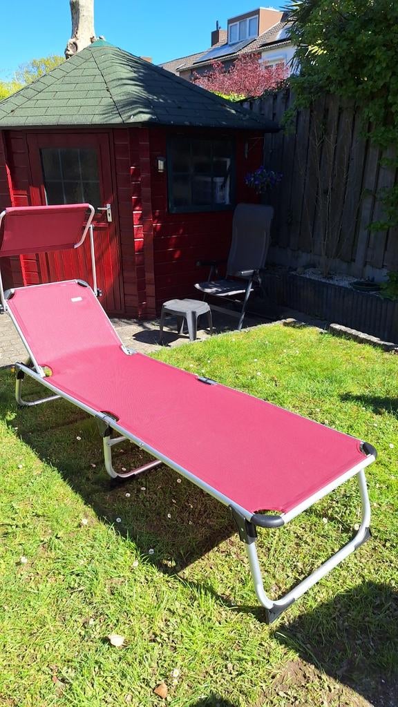 Mooi stevig ligbed, Tuin en Terras, Ligbedden, Ophalen, Zo goed als nieuw, Aluminium
