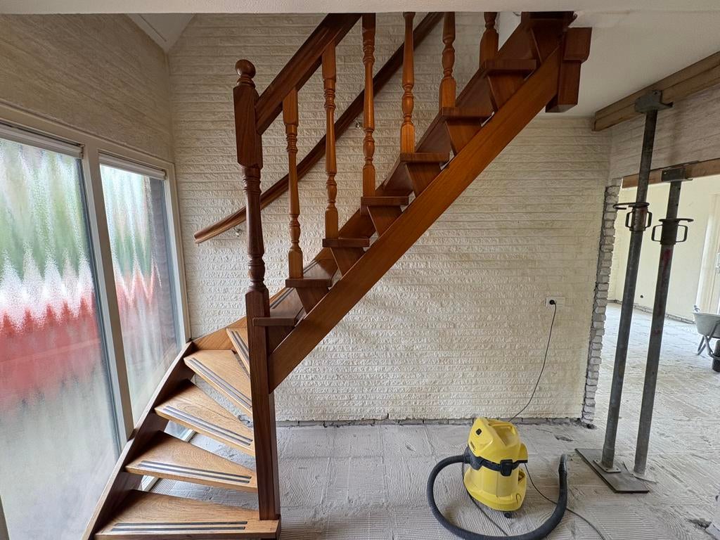 Trap eiken hout open voor woning, Ophalen, Gebruikt, Trap, 2 tot 4 meter