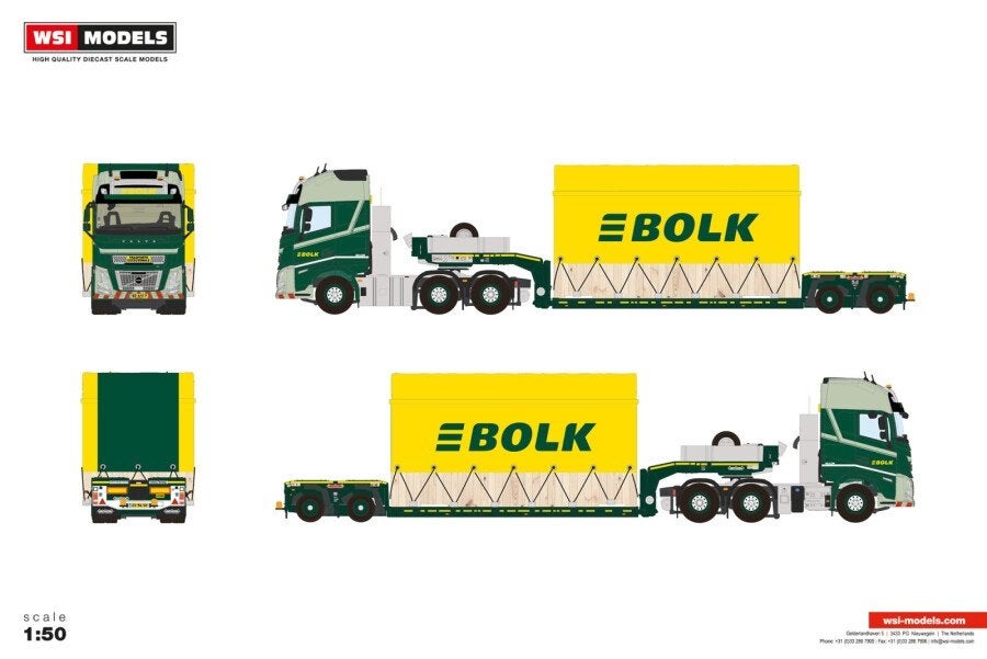 WSI  Volvo  FH  Aero  van  Bolk - Almelo, Hobby en Vrije tijd, Modelauto's | 1:50, Ophalen of Verzenden, Nieuw, Bus of Vrachtwagen