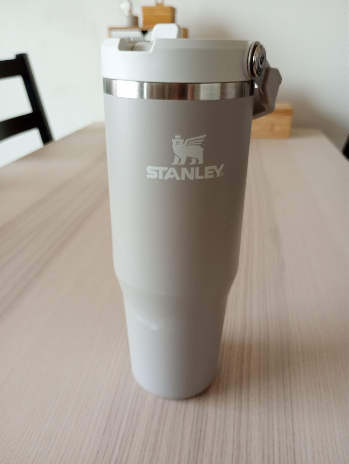 Stanley Flip Straw Tumbler cup 890 ML zo goed als nieuw, Beige, Verzenden, Stanley, Zo goed als nieuw