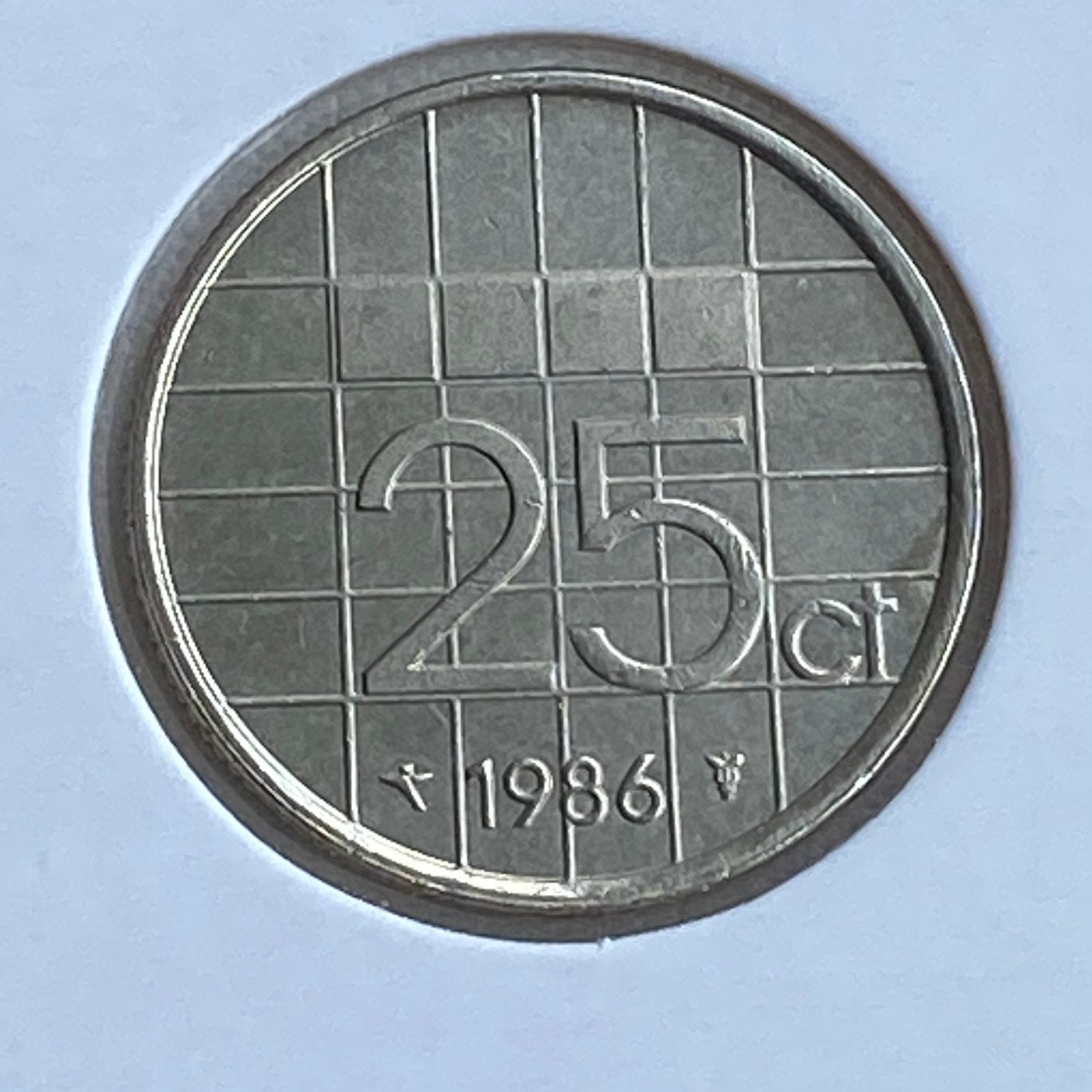 25 Cent / Kwartje uit 1986 van Beatrix, Verzenden, Koningin Beatrix, 25 cent, Losse munt