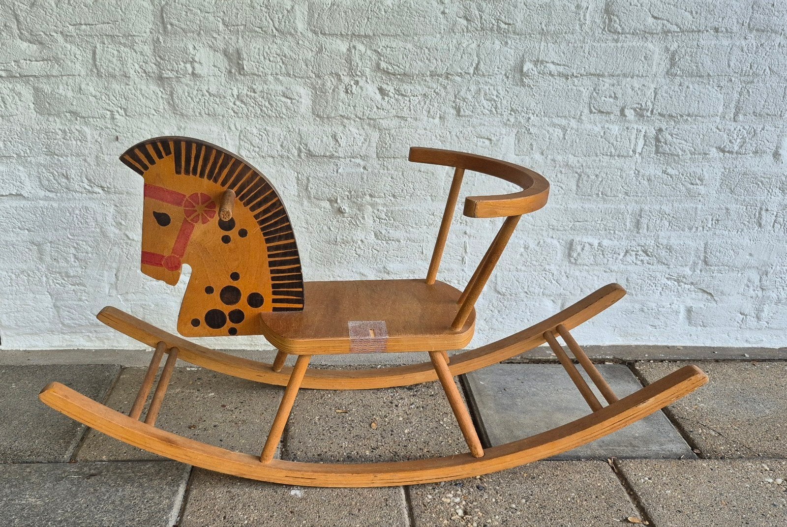 Vintage houten hobbelpaard - charmant en decoratief, Verzamelen, Ophalen, Huis en Inrichting