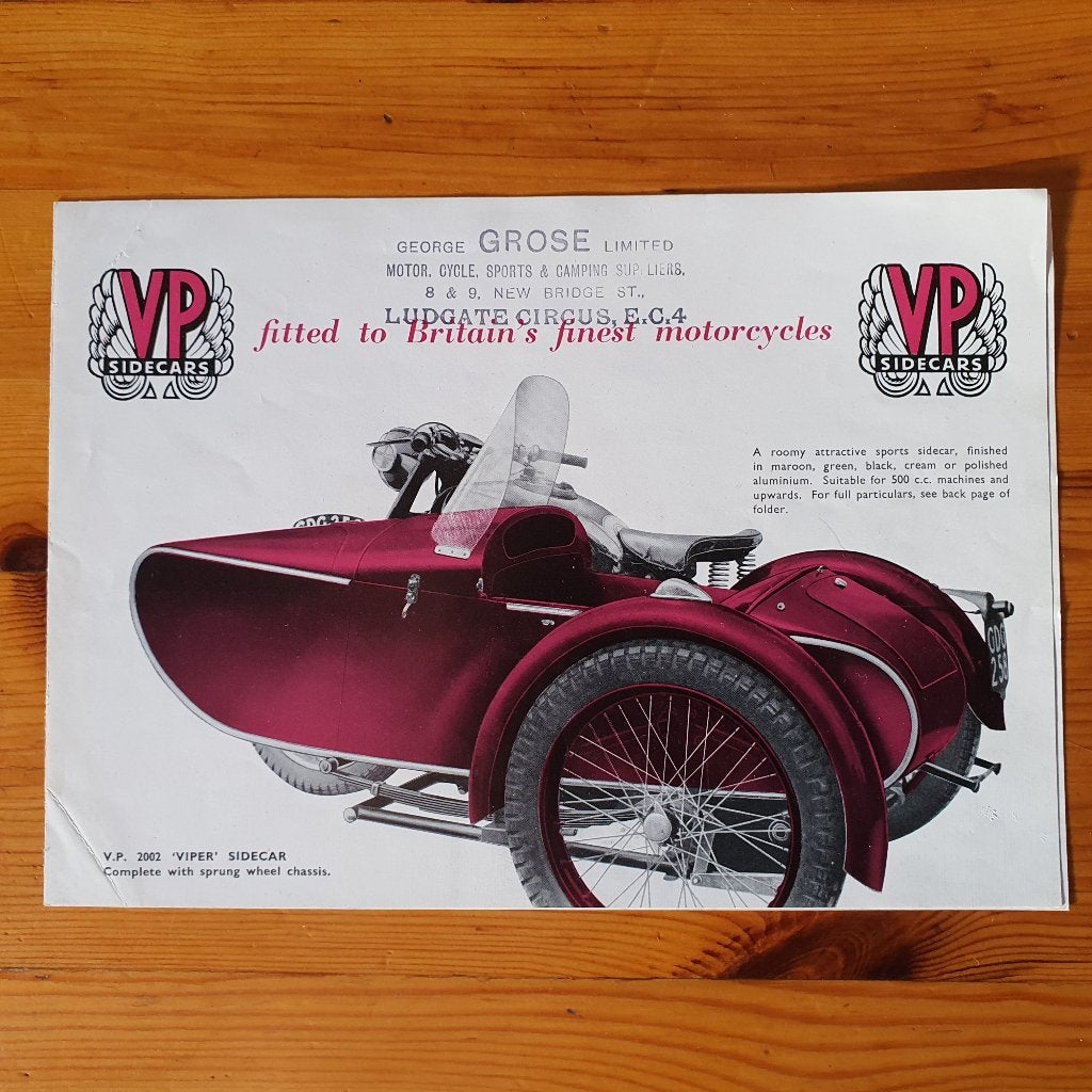 VP Sidecars Brochure, Ophalen of Verzenden, Zo goed als nieuw, Merk of Model