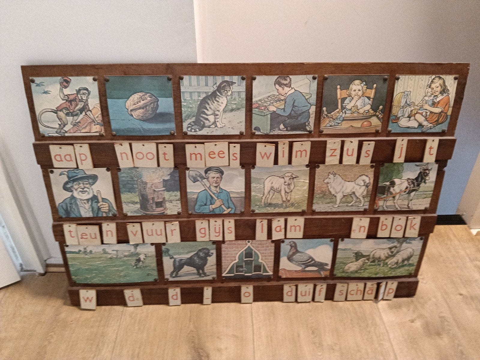 Vintage Aap Noot Mies leesplankje - Educatief erfgoed, Ophalen of Verzenden, Overige thema's