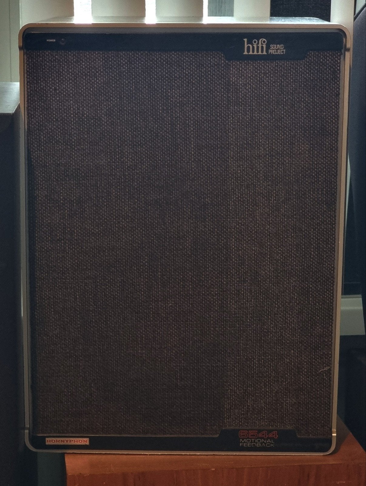 Philips 544 Horniphon 6544 MFB luidsprekerboxen ' versterker, Ophalen of Verzenden, Minder dan 60 watt, Front, Rear of Stereo speakers