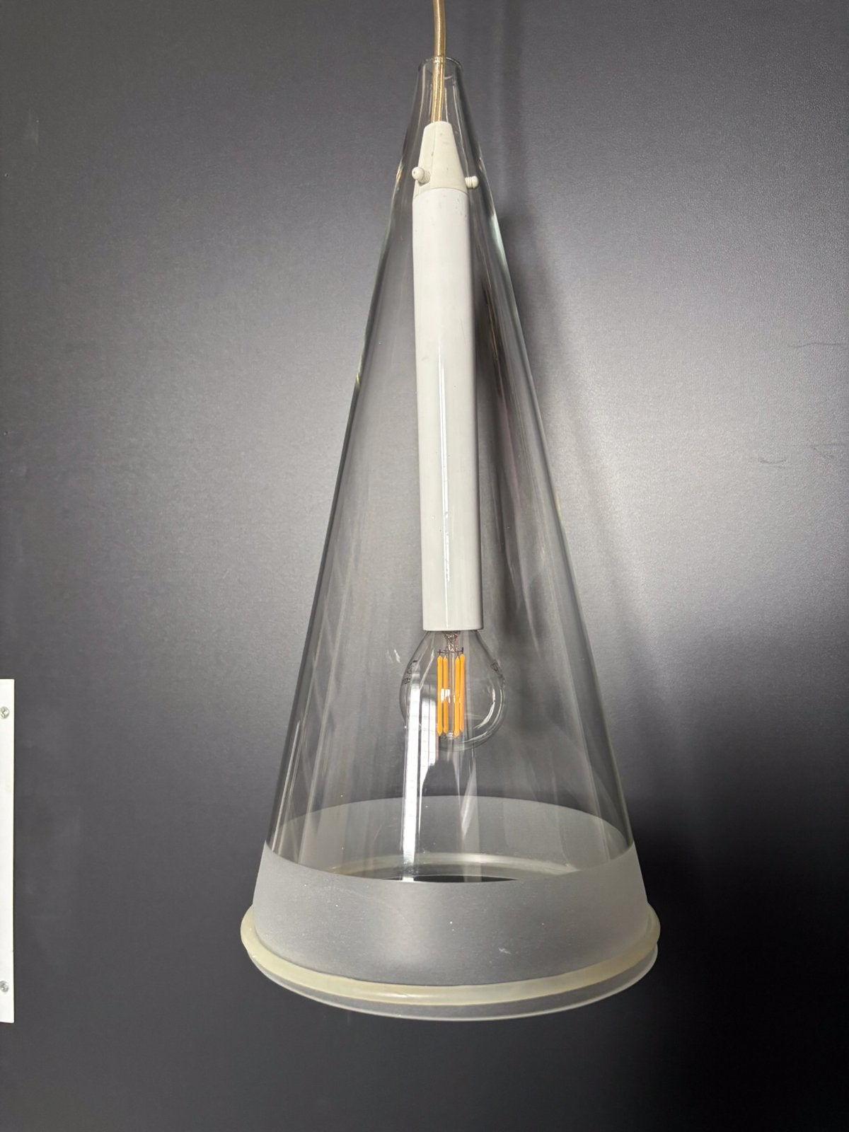 Flos Fucsia Design Hanglamp van Castiglioni 35 x16 cm, Gebruikt, E14 (klein), Ophalen of Verzenden, Glas