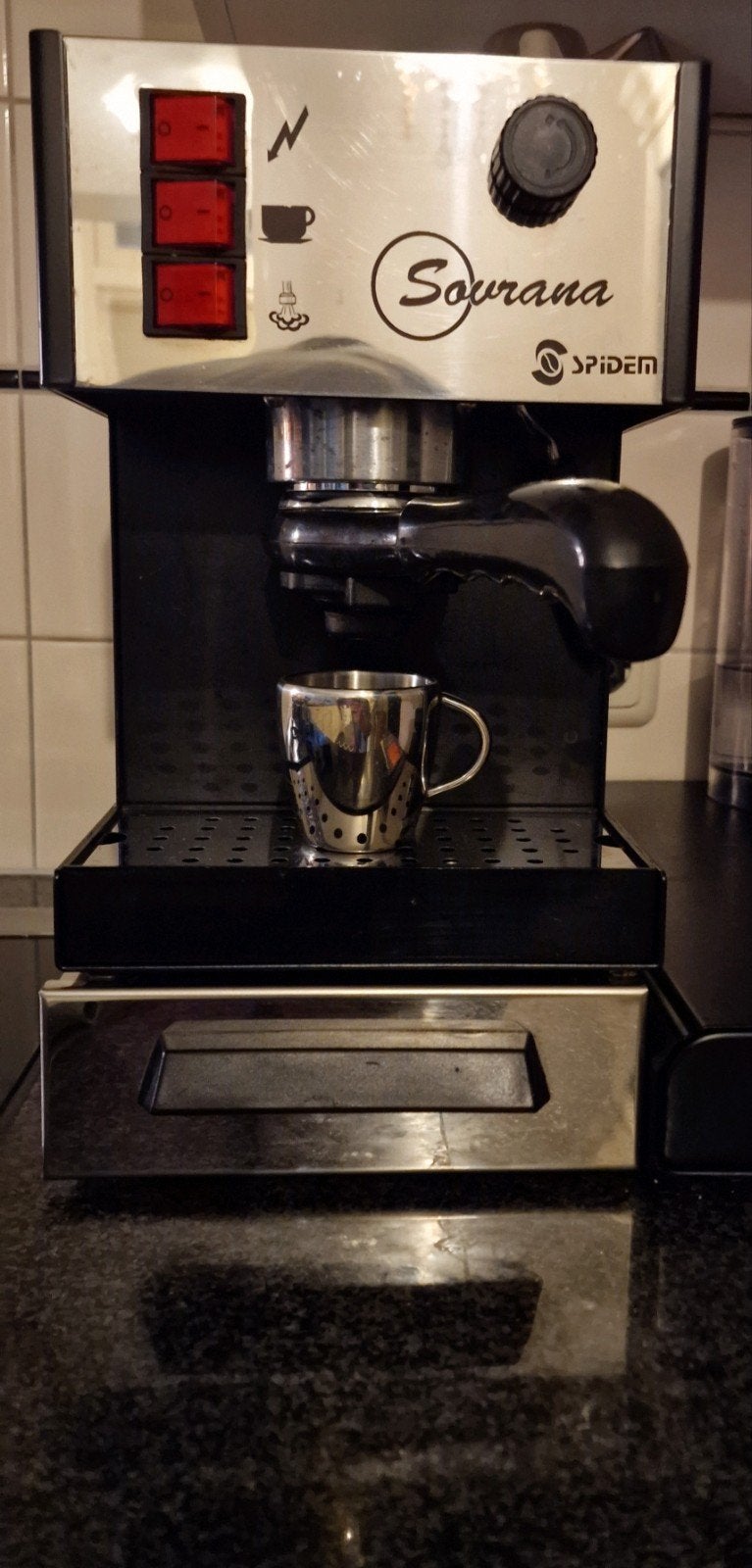 Sovrana Spidem espresso apparaat vintage Made in Italy, Witgoed en Apparatuur, Koffiezetapparaten, Espresso apparaat, 10 kopjes of meer