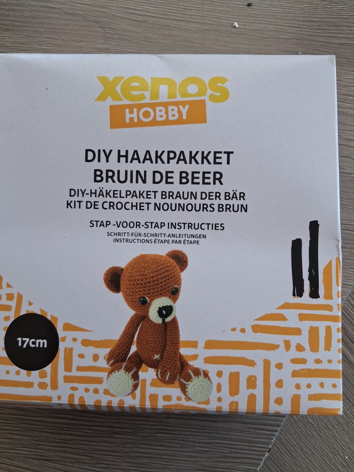 Xenos Hobby DIY Haakpakket Bruin de Beer - 17cm, Ophalen of Verzenden, Haken, Patroon of Boek
