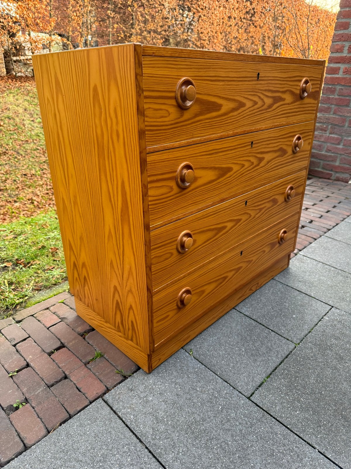 Zweedse vintage ladenkast van grenen, Ophalen