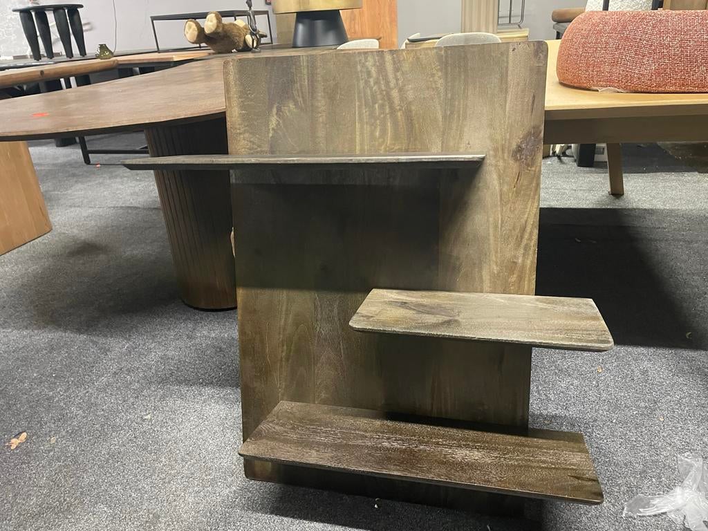 Houten wandplank meerdere niveaus massief mangohout 90x60, Ophalen, Nieuw