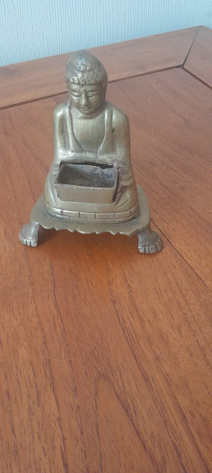 Vintage messing Boeddha beeldje - wierookhouder, Ophalen of Verzenden