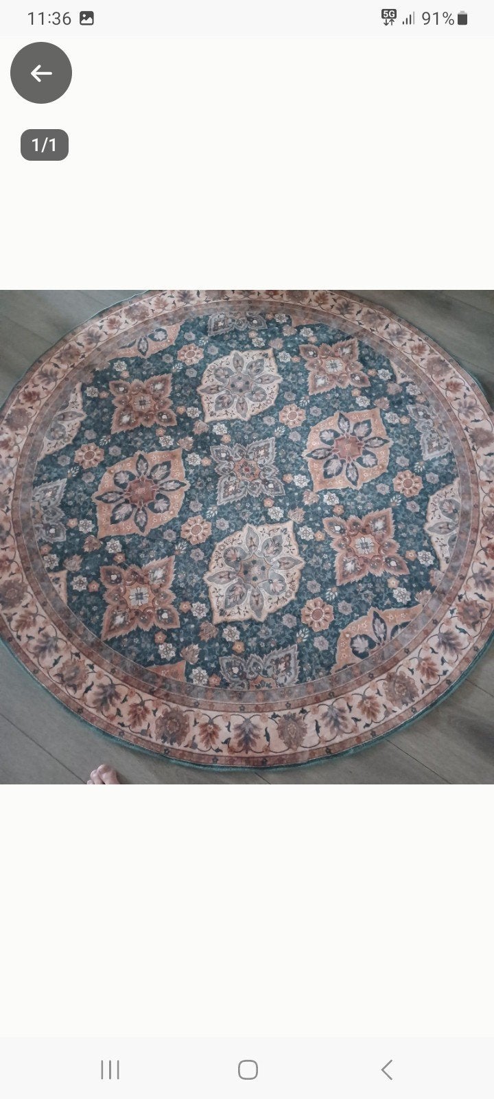 Rond vloerkleed 160 cm nieuw niet gebruikt, Ophalen