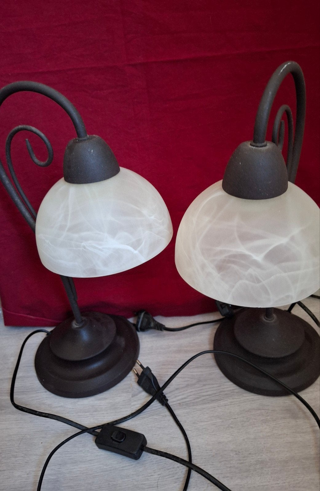 2 sierlijke nostalgische schemerlampen., Ophalen of Verzenden, Metaal