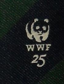 WNF stropdas Wereld Natuur Fonds WWF 25 jaar met panda groen, Ophalen of Verzenden, Nieuw, Gebruiksvoorwerp