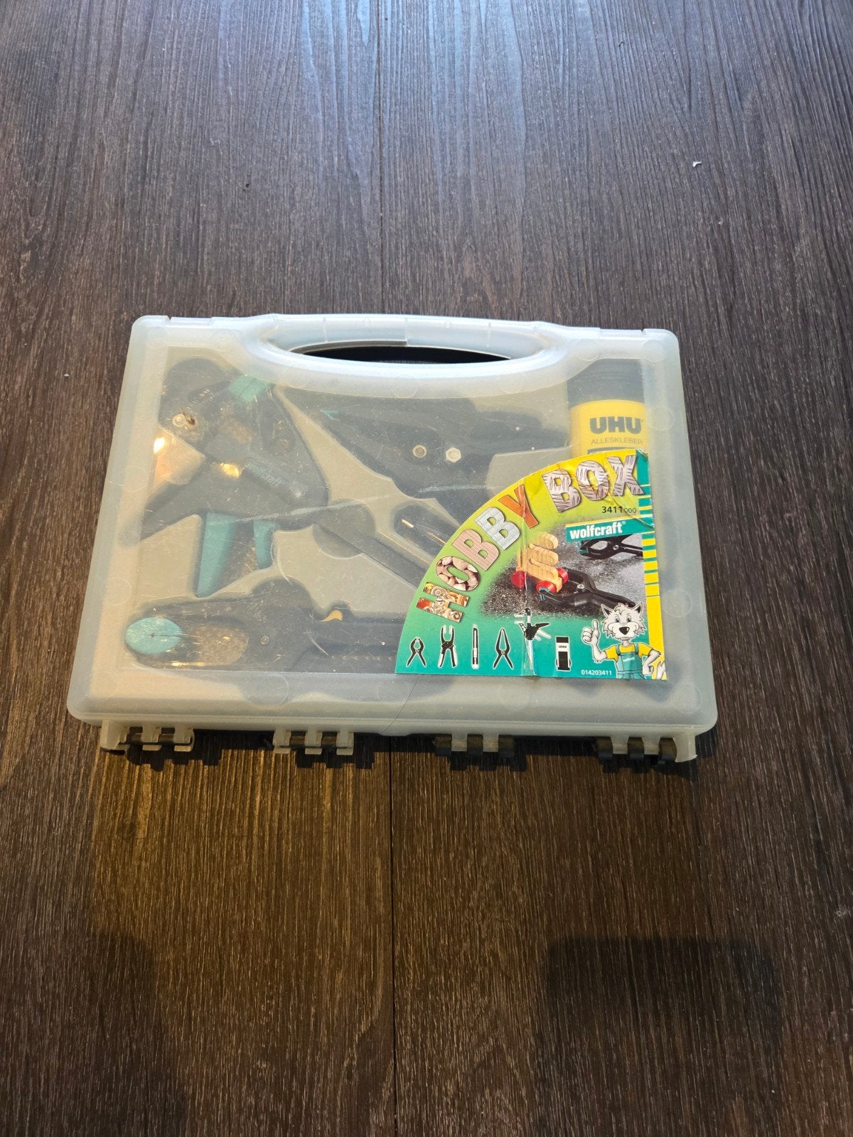 Wolfcraft Hobby Box: Lijmklemmen Set & Mesje, Ophalen, Zo goed als nieuw, Overige merken