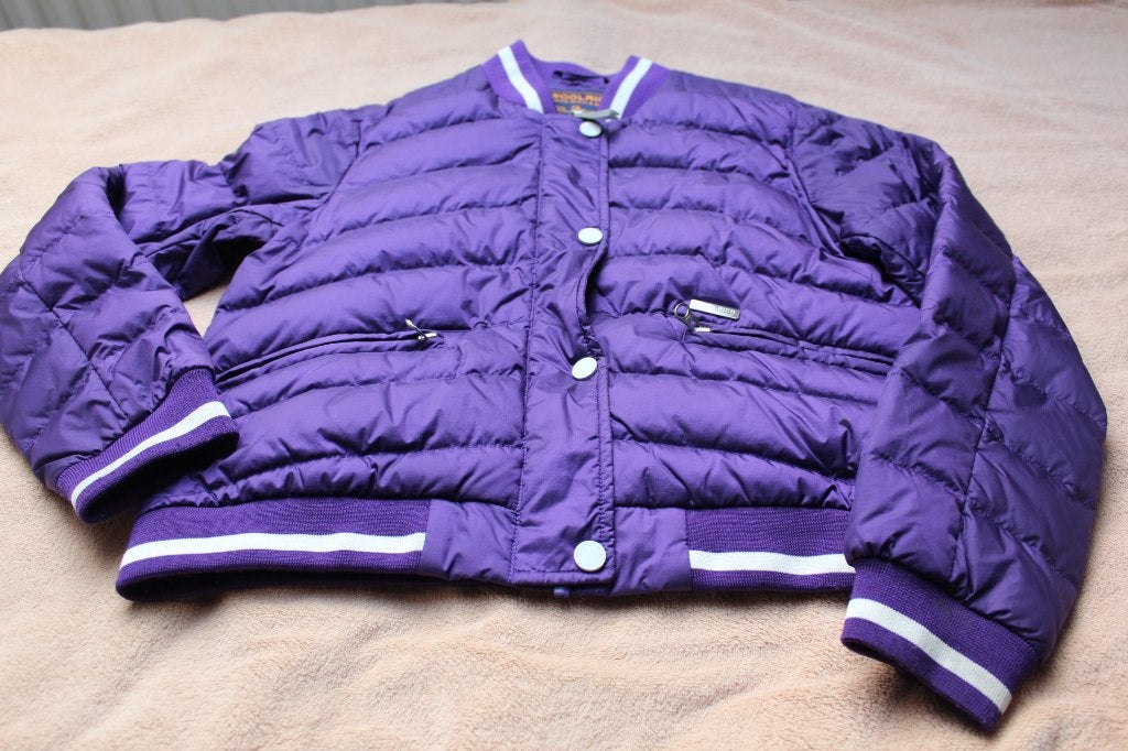 Woolrich paarse gewatteerde jas - Maat 12 jaar, Verzenden, Jongen of Meisje, Zo goed als nieuw, Woolrich
