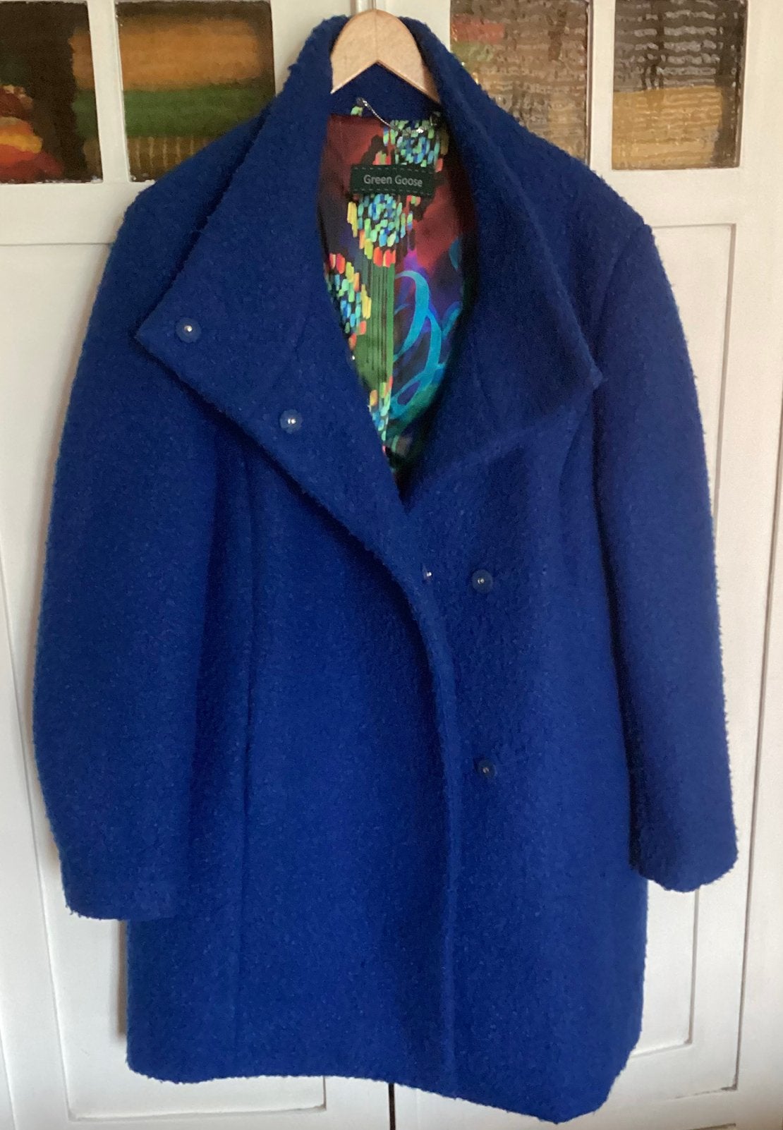 Koningsblauwe winterjas Green Goose maat 46, Ophalen of Verzenden, Zo goed als nieuw, Maat 46/48 (XL) of groter, Blauw