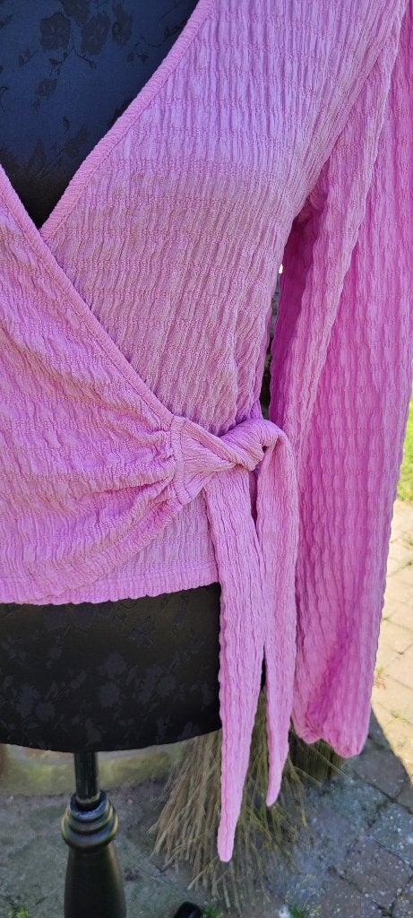 COSTES roze crinckle top blouse maat S Nieuw, Nieuw, Ophalen of Verzenden, Lange mouw, Costes