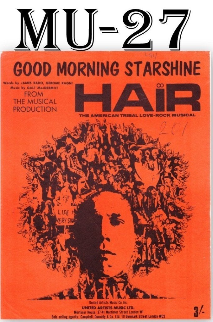 MU-27 Bladmuziek Hair Good Morning Starshine ( piano), Gebruikt, Klassiek, Ophalen of Verzenden, Artiest of Componist