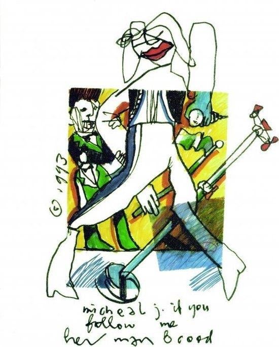 Herman brood litho Michael Jackson, Ophalen of Verzenden