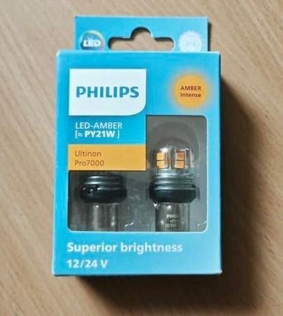 Philips LED-Amber PY21W Ultinon Pro7000 Knipperlichten, Ophalen of Verzenden, Nieuw, Universele onderdelen