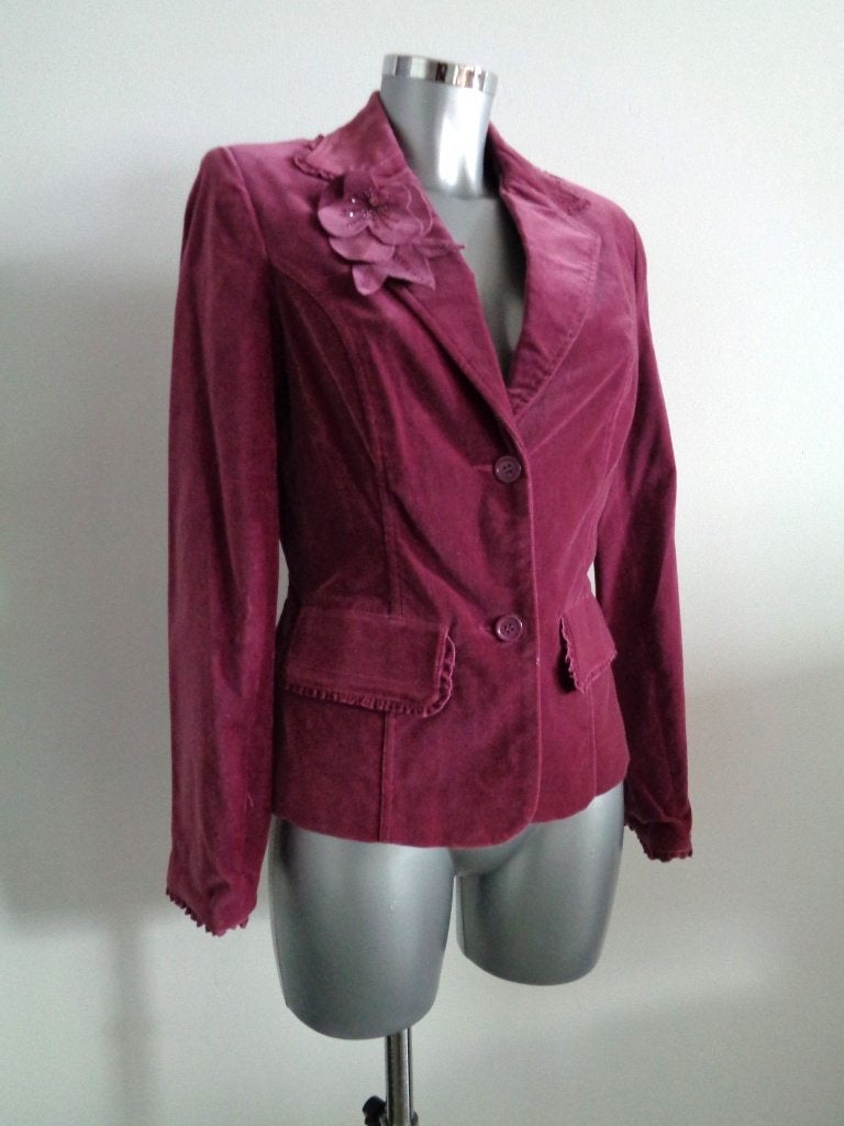 René Derhy velvet jasje, maat medium, nieuw, Maat 38/40 (M), Paars, Nieuw, Ophalen of Verzenden