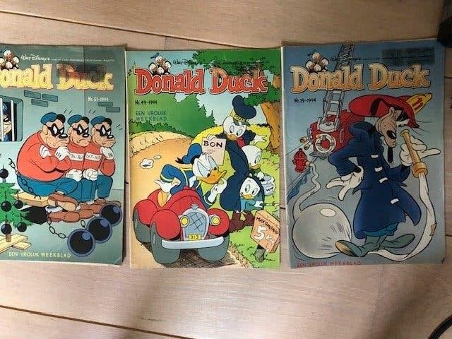 3 Donald Ducks uit 1994, Gelezen, Ophalen of Verzenden, Donald Duck, Meerdere stripboeken