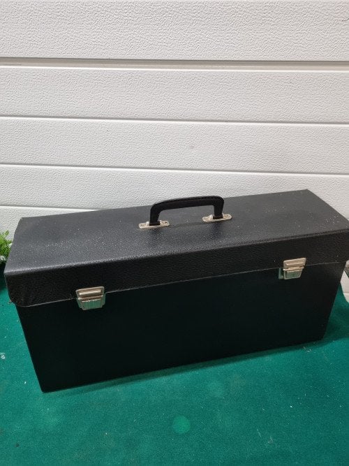 Koffer vintage retro zwart kunst leer, Sieraden, Tassen en Uiterlijk, Koffers, Ophalen of Verzenden, 'T Olde Gre-j, Info@toldegrej.nl