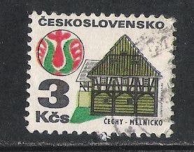 Tsjecho-Slowakije; 2080 Oude gebouwen, Ophalen of Verzenden, Overige landen, Gestempeld