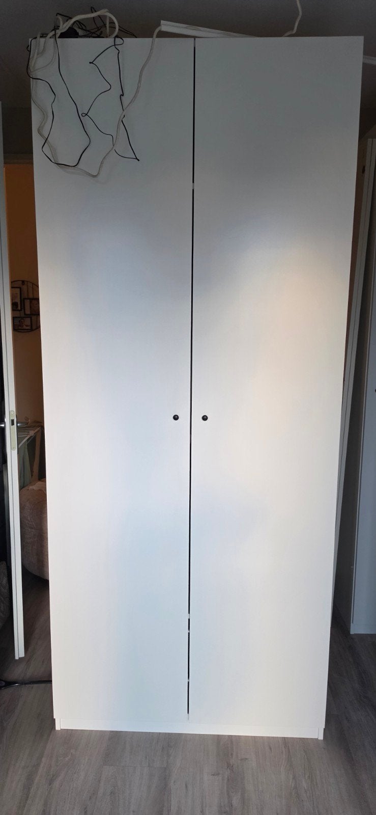 Witte IKEA PAX Kledingkast 2x  met rieten manden, Ophalen, Gebruikt, 100 tot 150 cm, 200 cm of meer