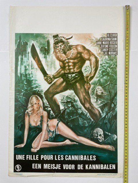 poster 'Une fiile pour les cannibales' 1980, Ophalen of Verzenden, Zo goed als nieuw, A1 t/m A3