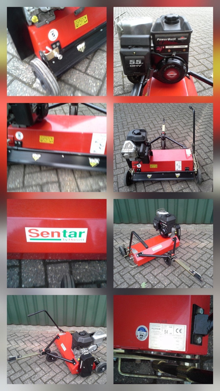 Sentar getrokken verticuteermachine, Ophalen, Gebruikt, Benzine, Sental / B&S