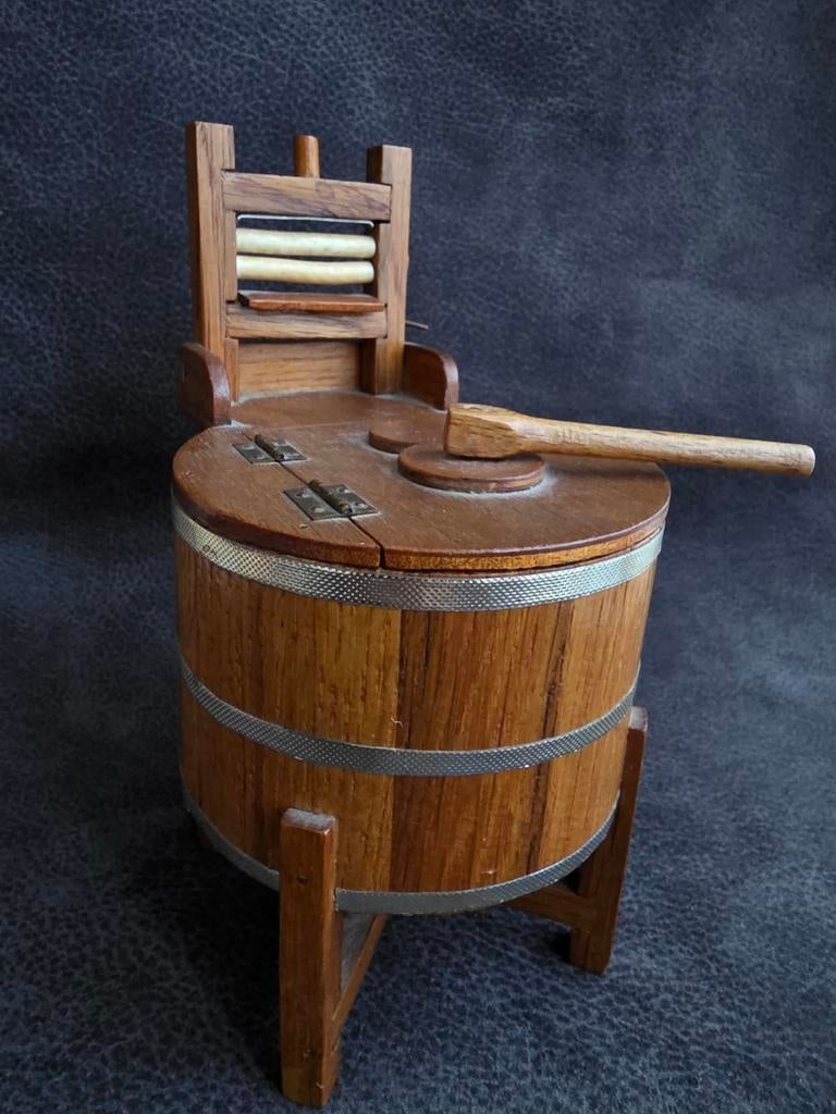 Vintage VELO miniatuur wasmachine – houten wringer model (ca, Verzenden