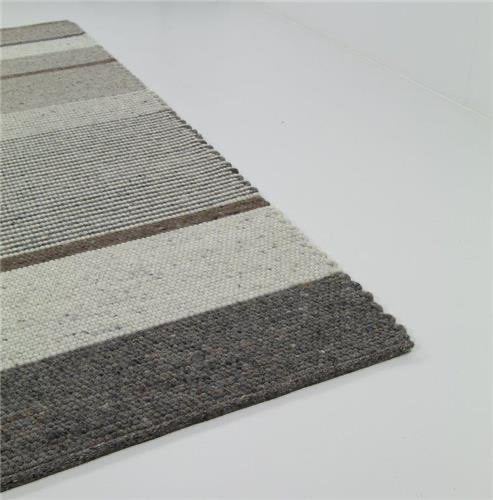 tapijt Brinker Kjul Grey 240 x 340 cm van €1398-, voor €399, Crème, Brinker carpets, Kortpolig wol geknoopt, Ophalen of Verzenden