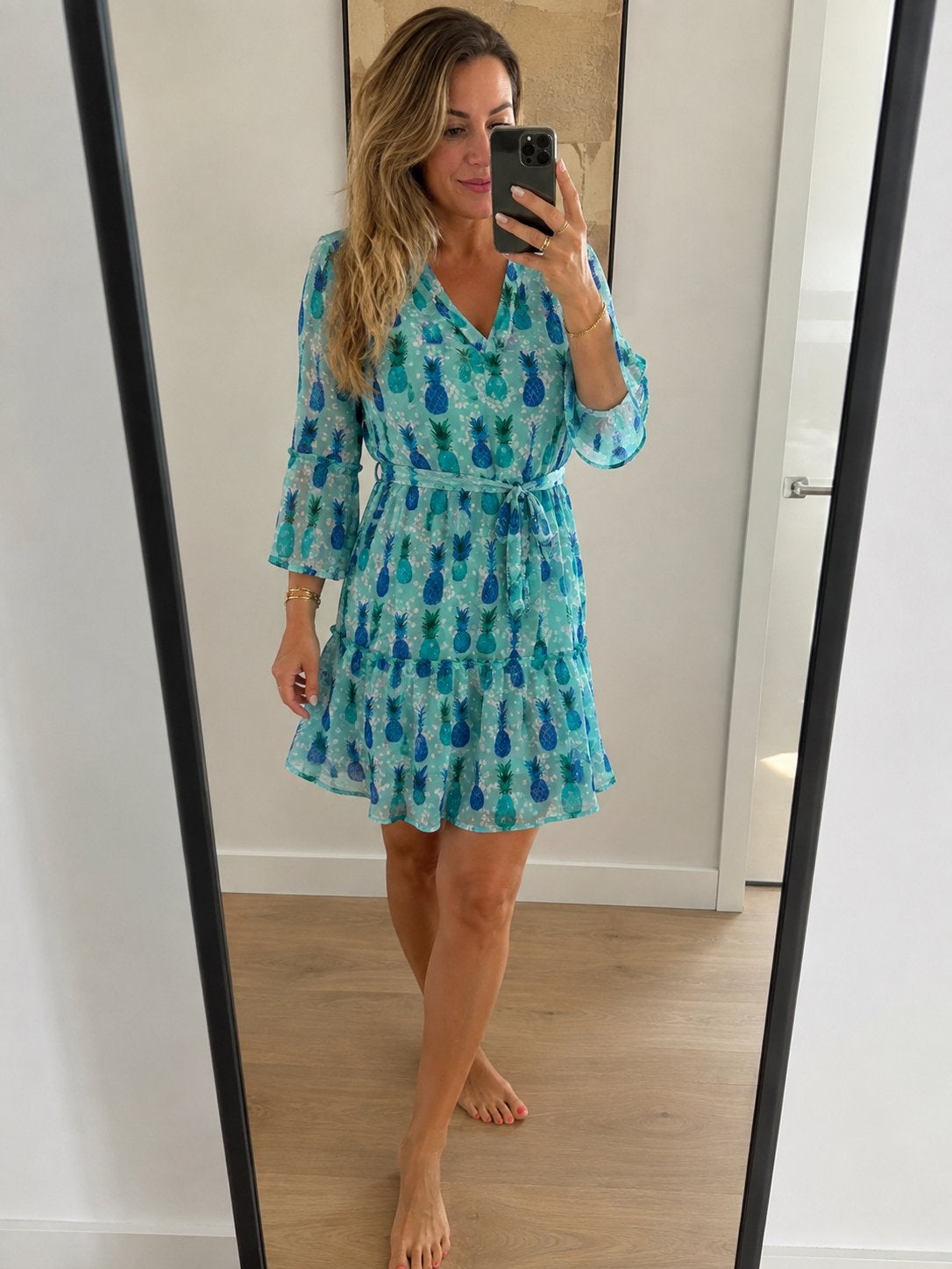 Smashed Lemon jurk ananassen pineapple - maat M - zgan, Kleding | Dames, Jurken, Ophalen of Verzenden, Zo goed als nieuw, Maat 38/40 (M)