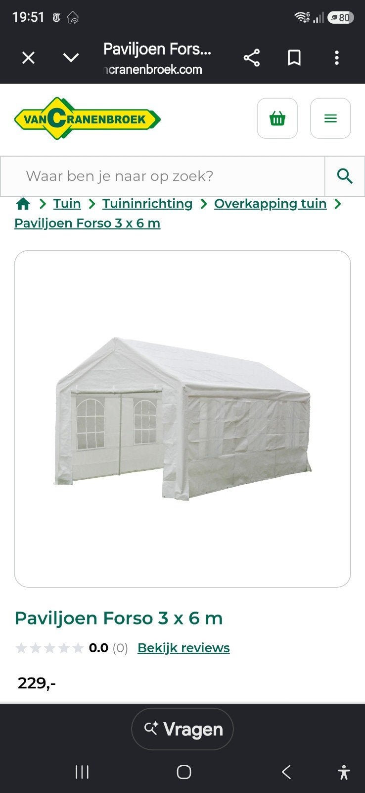 Zo goed als nieuwe partytent 3x6 meter, Ophalen, Nieuw, 5 tot 8 meter, Minder dan 4 meter
