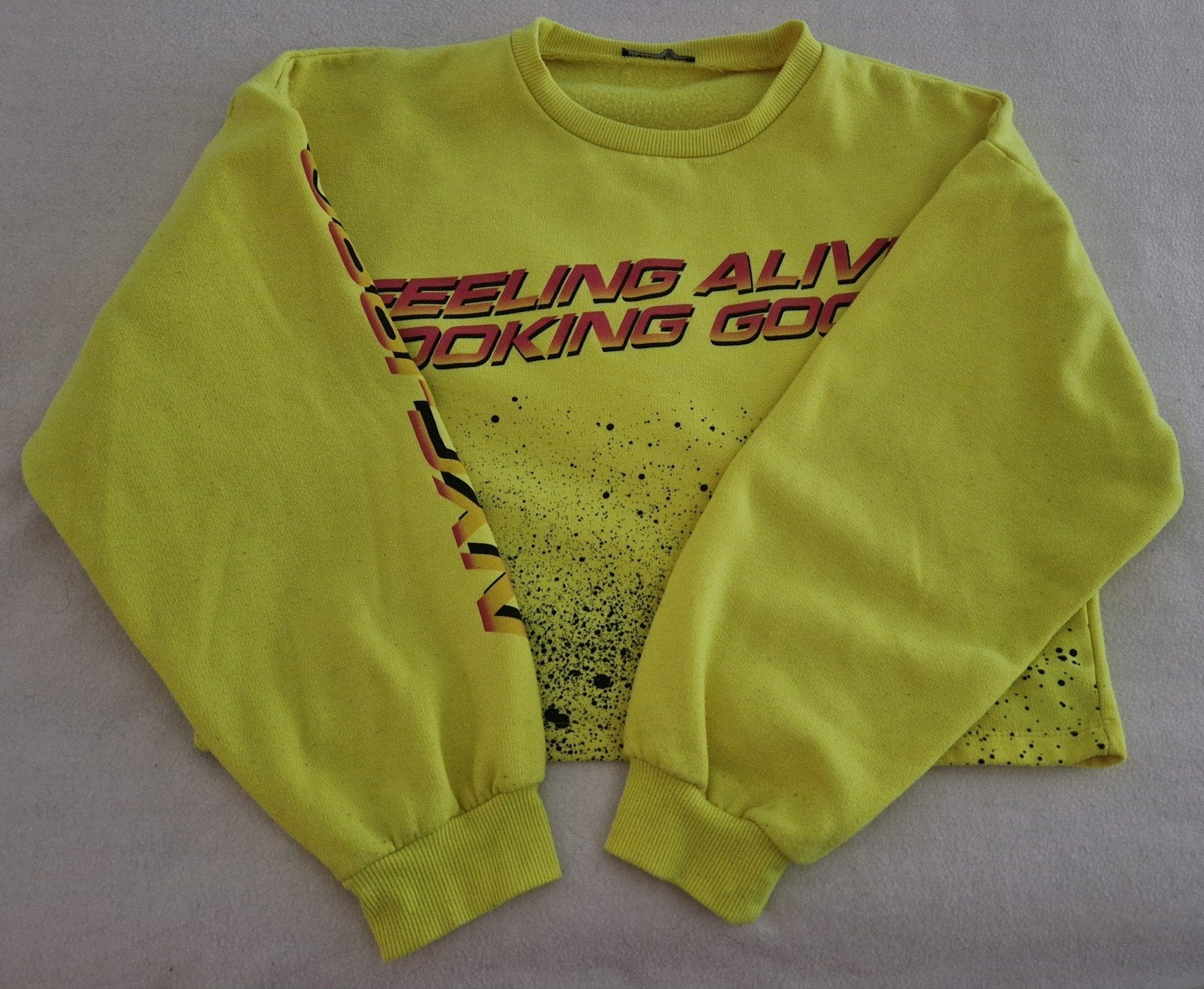 Zara oversized cropped neon geel trui sweater maat L truien, Verzenden, Zara, Geel, Maat 42/44 (L)