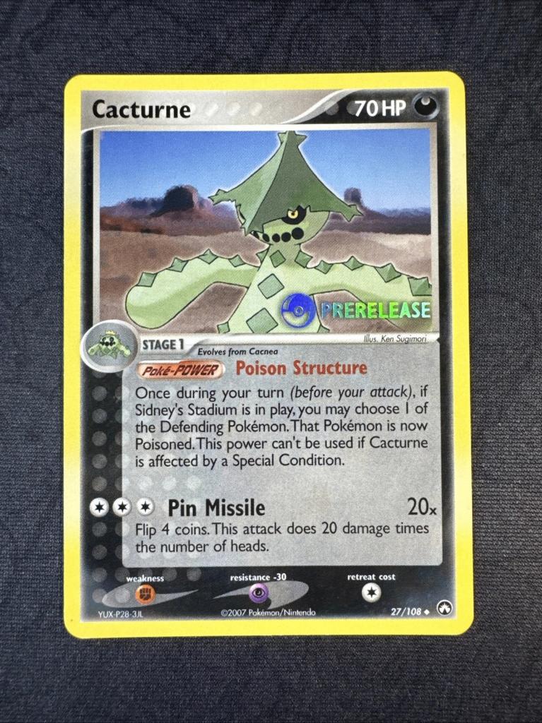 pokemon ex power keepers promo cacturne prerelease, Ophalen of Verzenden, Zo goed als nieuw, Losse kaart