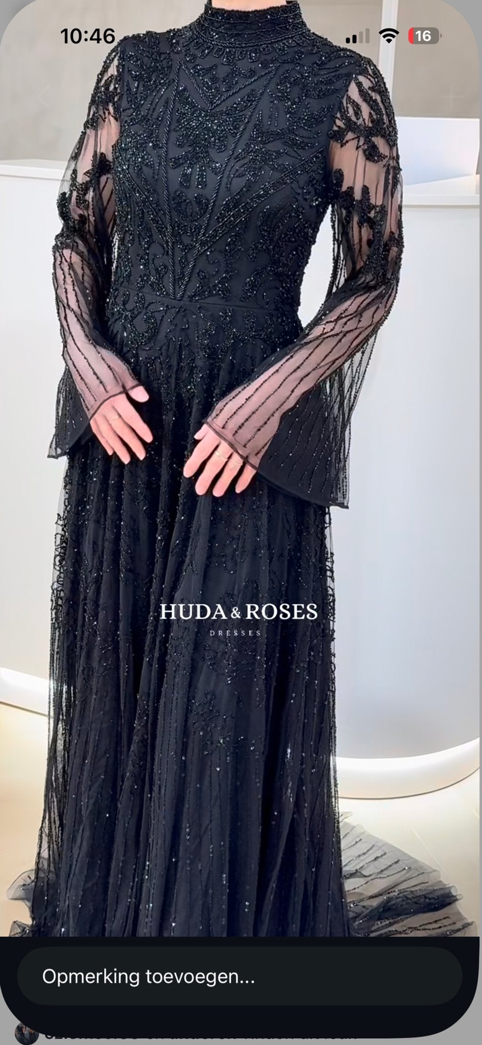 Luxe Zwarte Avondjurk met Glitter en Elegante Mouwen Maat 44, Kleding | Dames, Maat 38/40 (M), Galajurk, Zwart, Ophalen of Verzenden