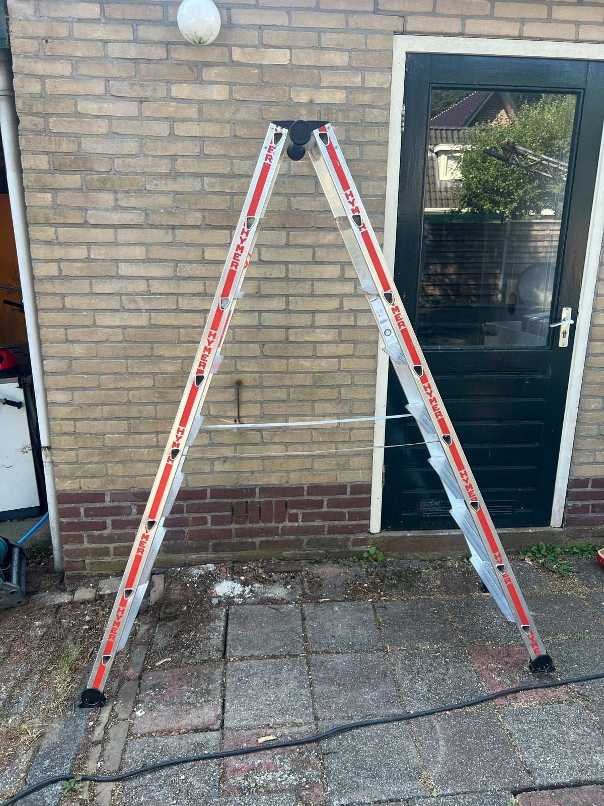 Hymer 4124 Dubbele Trap 2x8 Treden - Z.G.A.N. Gekeurd, Ophalen of Verzenden, Zo goed als nieuw, Trap, 2 tot 4 meter