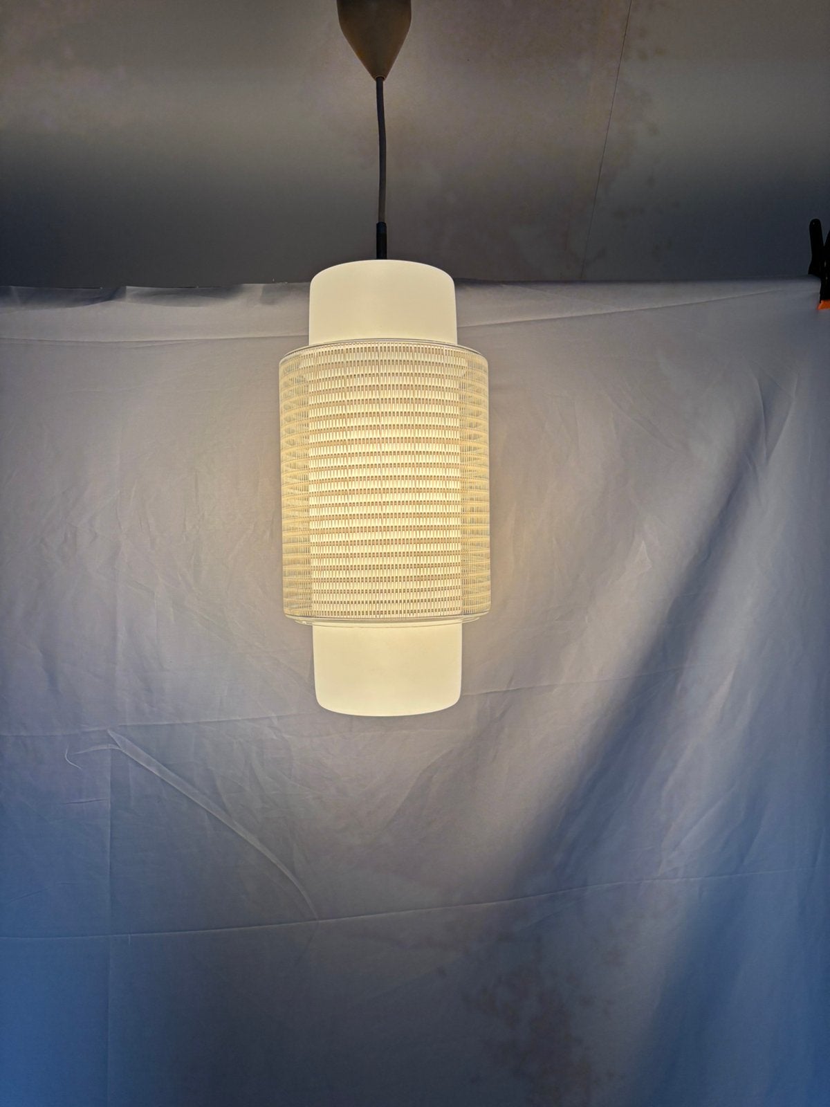 Vintage cilindrische hanglamp design by Wilhelm Wagenfeld, Huis en Inrichting, Ophalen of Verzenden, Gebruikt
