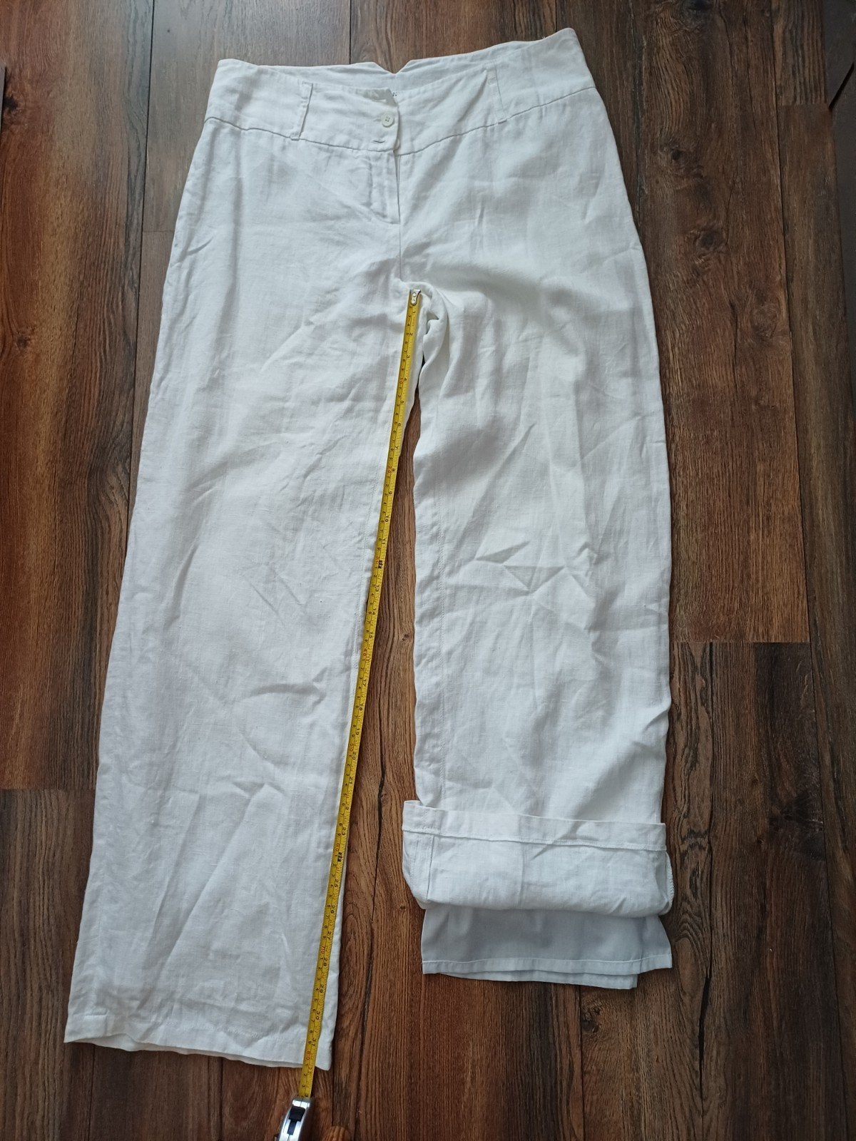 Wit linnen broek miss etam voering 42 bbl 81 geen zakken, Wit, Maat 42/44 (L), Ophalen of Verzenden, Zo goed als nieuw